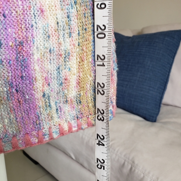 Vintage 70s Foxmoor Knit Colorful Stripe Tie Back Top - Picture 5 of 8